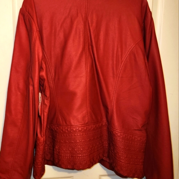 CLEO, Red Leather jacket new with tags. - Picture 4 of 5